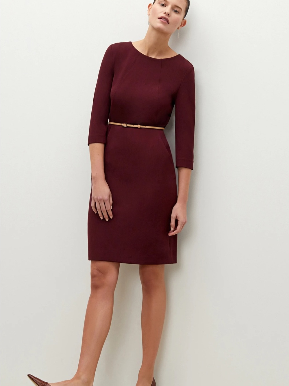 NWT MM. LaFleur Etsuko Dress in Burgundy Claret, Size 0 Petite